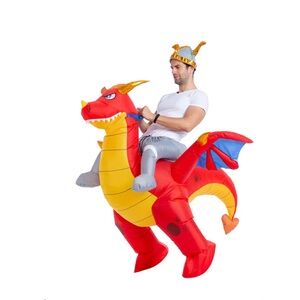 Inflatable Riding-a-Fire dragon Adult Costume